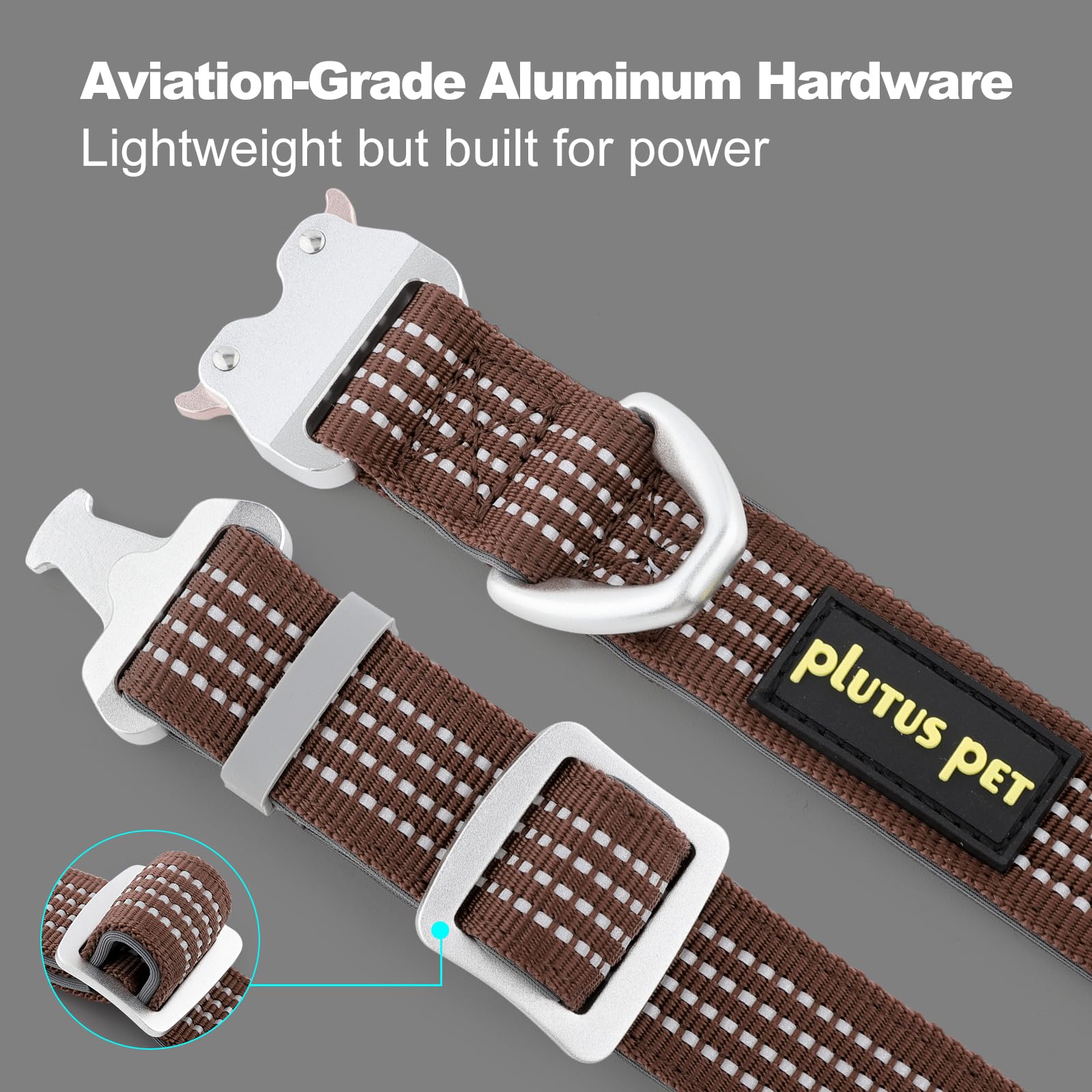 Plutus Pet Reflective Dog Collar with Aviation Aluminum Buckle, Neoprene Padded for comfort Lightweight - Image 4