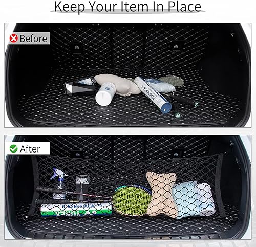 Miniatura 4 de Alpmosn Red de carga elástica ajustable para automóvil, accesorios interiores para maletero con gancho, ajuste universal para automóvil, vehículo,