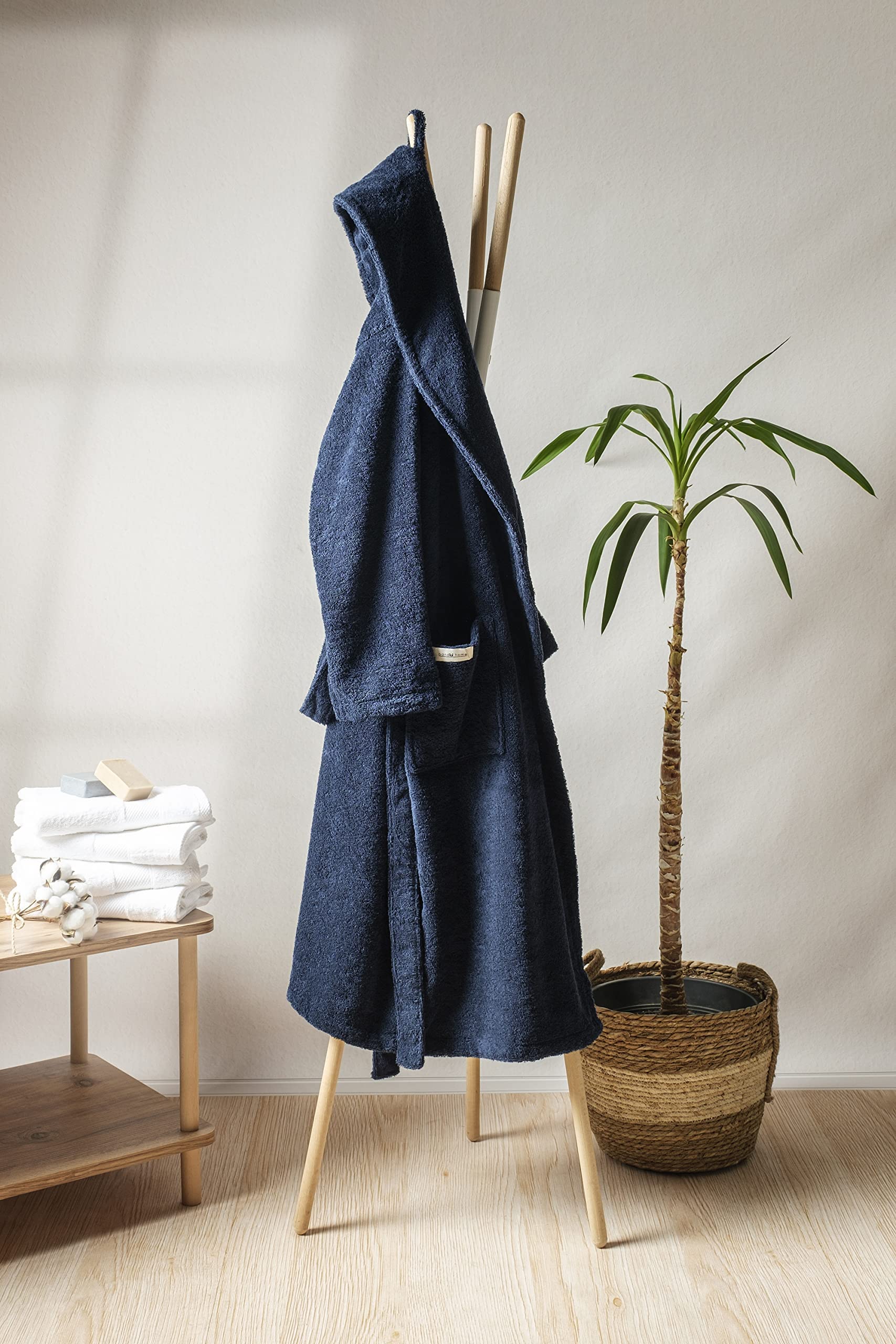 PandaHome Bademantel Damen und Herren aus 100% Baumwolle, Morgenmantel Frottee Kuschel, Saunamantel Warm und Kuschelig, 400 g/m²