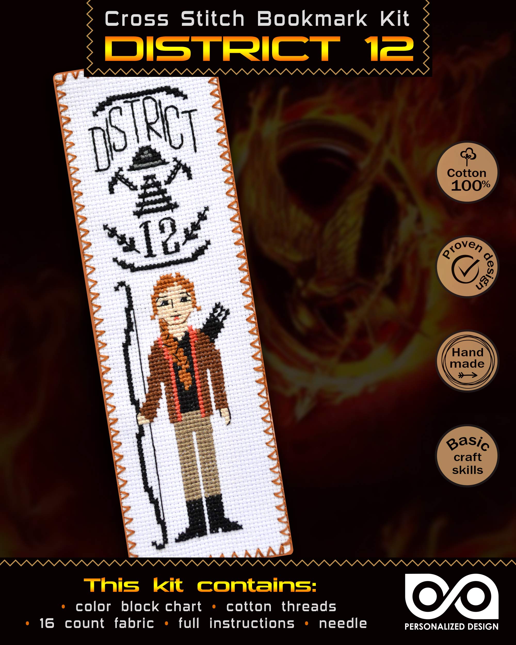 Amazon.com: Counted Cross Stitch Kit 'The Hunger Games: District 12' - DIY  Hand Embroidery Bookmark with Design Pattern
