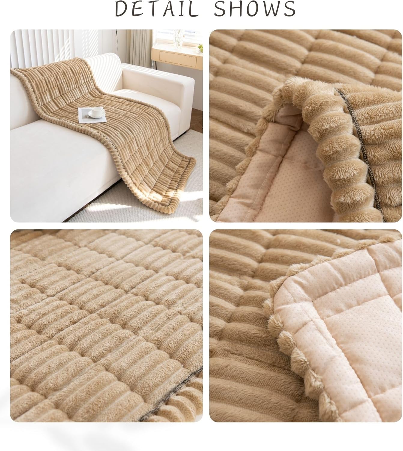 Faux Fur Dog Couch Cover Protector Soft Fuzzy Plush Couch Cover for Dogs Washable Anti-Slip Dog Bed Cover Pet Blanket Pet Friendly Sofa Cover for Puppy Large Dog Cat (Coffee,35"x47")