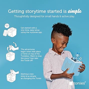 Toniebox 1 Audio Player Starter Set with Playtime Puppy - Listen, Learn, and Play with One Huggable Little Box - Light Blue