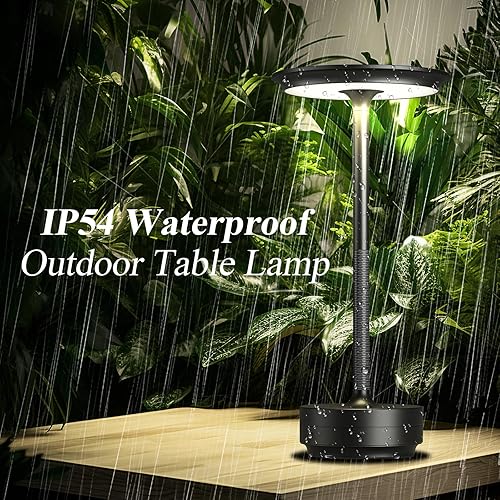 Miniatura 2 de Paquete de 2 lámparas de mesa inalámbricas, recargables, portátiles de 5000 mAh, luz de mesa LED de atenuación continua de 3 colores, para