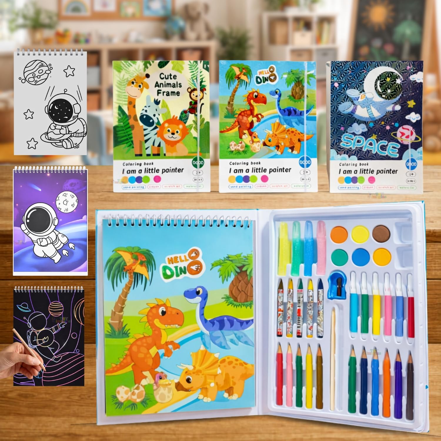Toy Imagine™ Coloring Book set for kids 6–12 – Art & Color Set for Girls & Boys | Sketch Tools, Crayons, Water Sketch, Pencils, Erasers | Creative Gift Box for Birthdays & Return Gifts (Pack of 1 )(Color May Vary)-picture-19