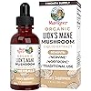 MaryRuth Organics Lions Mane Mushroom Supplement, Upto 2 Month Supply, Nootropic USDA Organic Lions Mane Extract Nervine Herbal Liquid Drops, Brain Health Non-GMO Vegan Alcohol Free Tincture, 1 Fl Oz