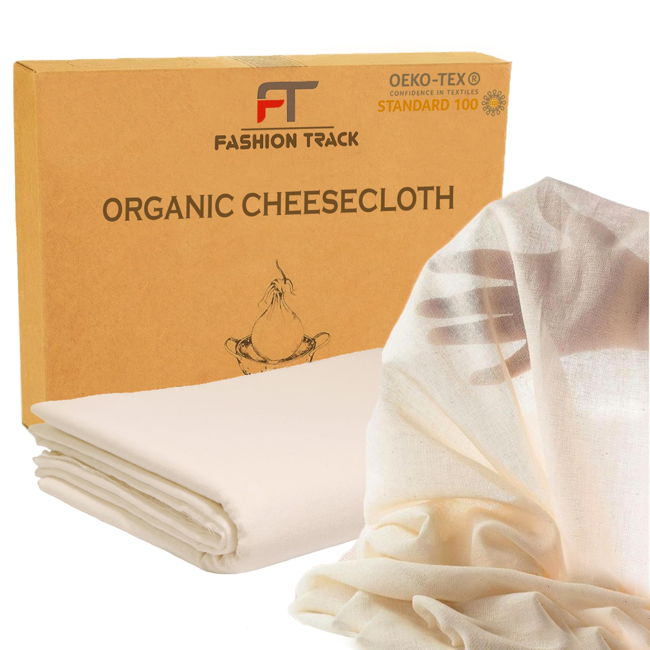 FT Muslin Fabric 100% Cotton Cheesecloth Fabric 55" Wide (Natural, 25m)