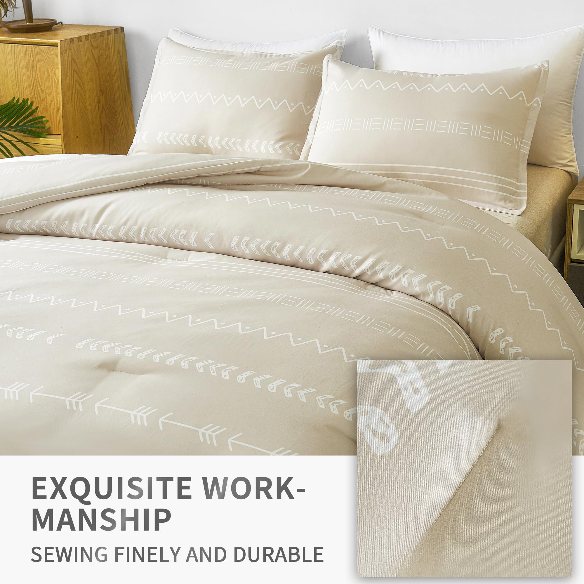 Andency White Grid Comforter Set King Size (104x90 Inch), 3 Pieces(1 Grid Comforter And 2 Pillowcases), Summer Lightweight Microfiber Down Alternative White Comforter With Black Lines