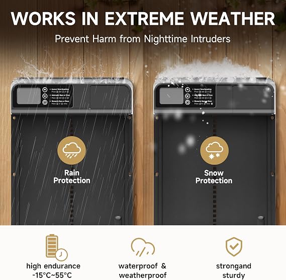 Automatic Chicken Coop Door with Time Mode, Waterproof Large Display