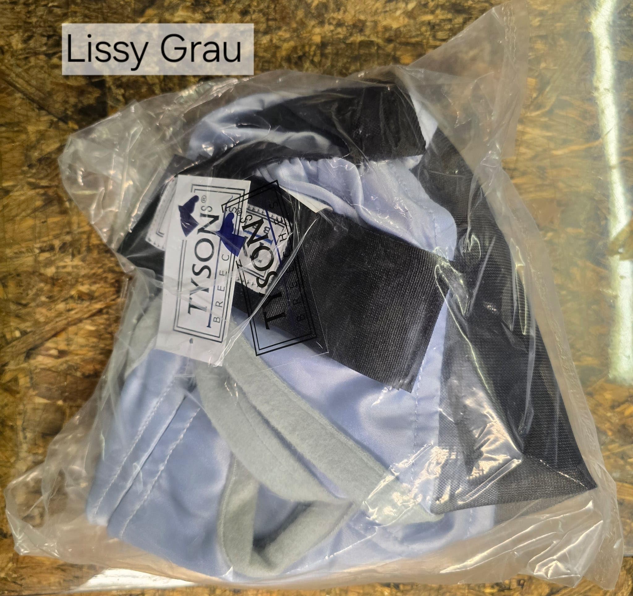 Fliegenmaske ohne Nasenteil MIT Ohren Fliegenhaube Lissy Minishetty Mini Shetty viel Augenfreiheit! Tysons Minipony Falabella Fliegenschutz (Minishetty, Grau - Schwarz)