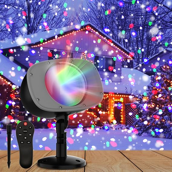 Christmas Snowfall Projector (White Light & Colored Light)