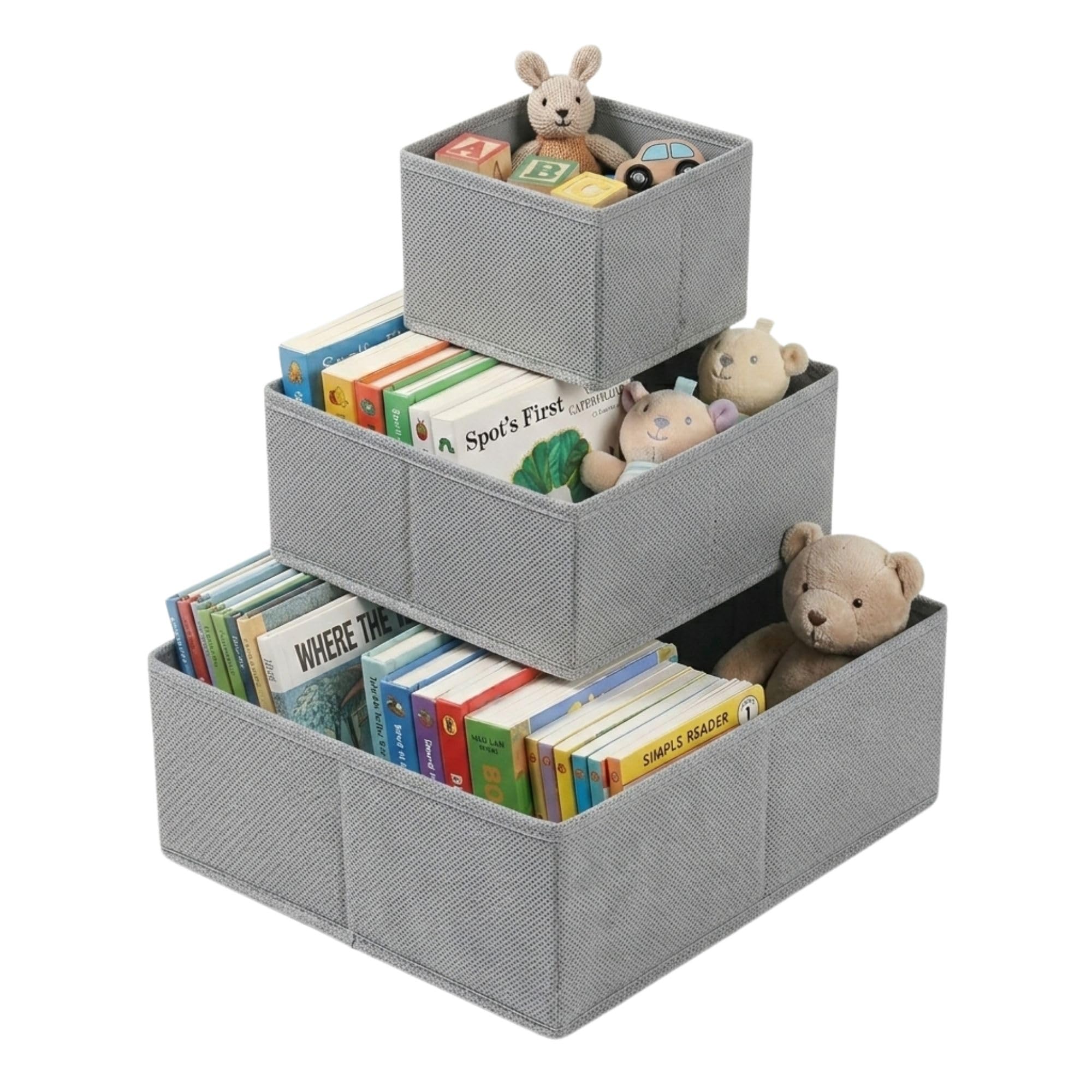Foldable Non-Woven Fabric Cube Storage Box Drawer Organizer (Pack of 3) | Collapsible Wardrobe Storage Bins for Clothes, Toys, Books & Shelves | Durable Closet Organizer Basket-image-18
