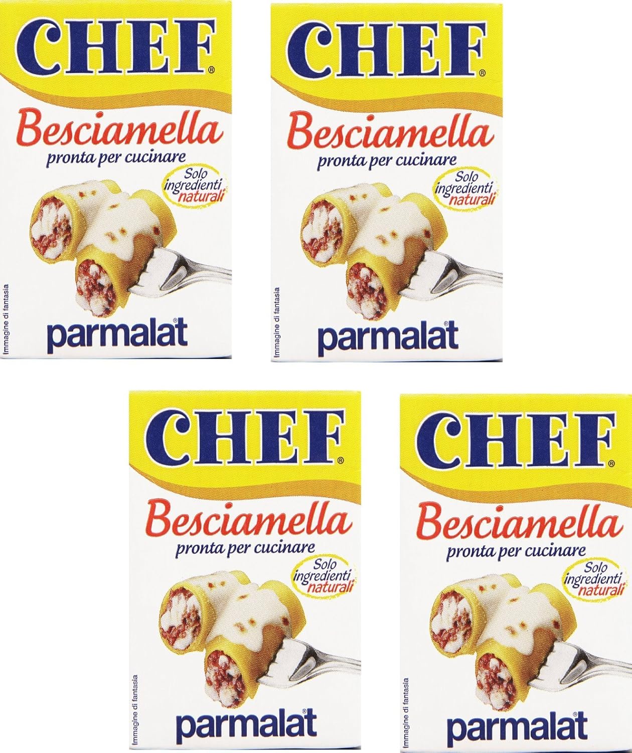 Parmalat: Italian Besciamella (Béchamel Sauce) 6.7 Fluid Ounce (200ml) Packages (Pack of 4)