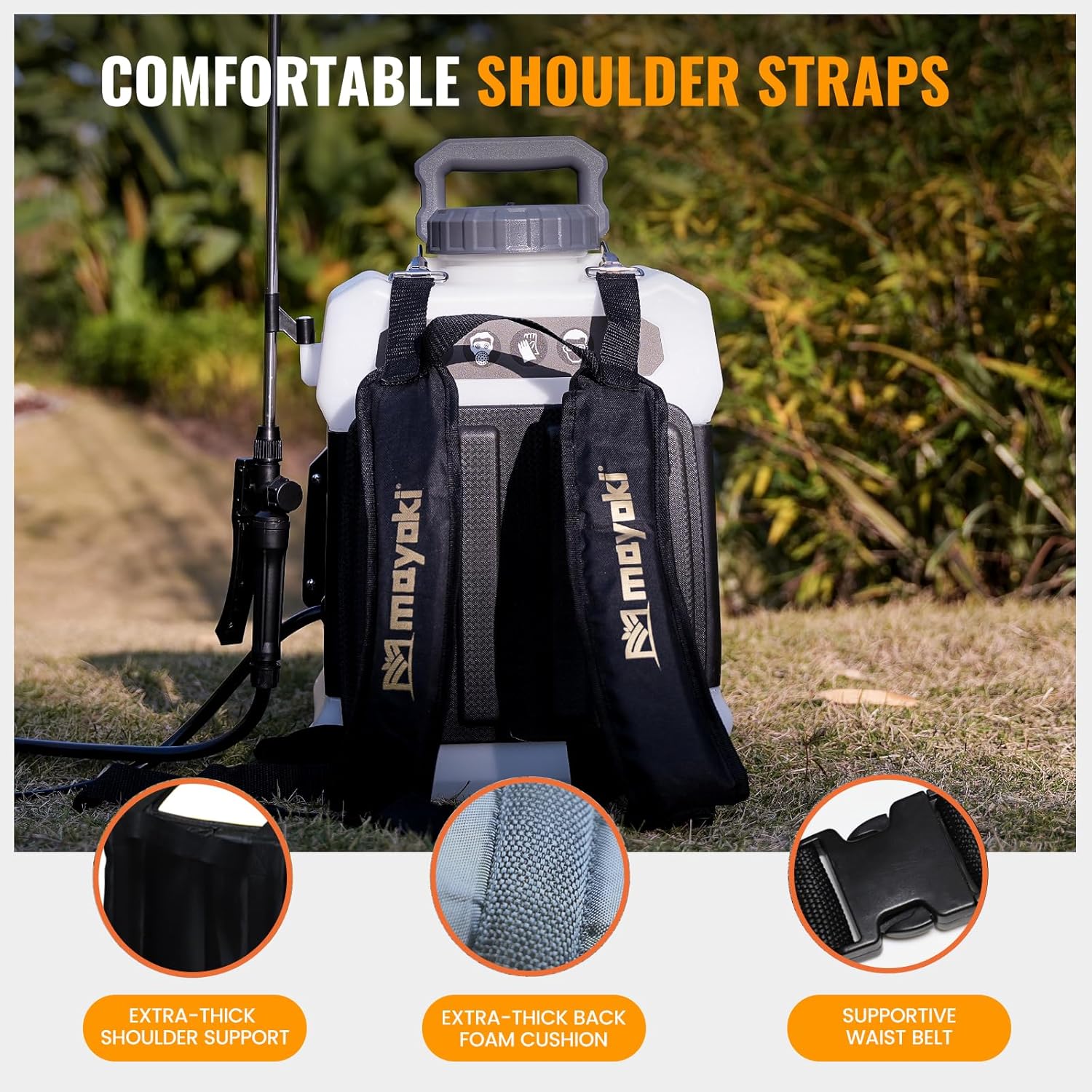 3Gallon Lawn Garden Sprayer Compatible with Dewalt 20V Battery, Backpack Pump Sprayer w/ 2.0Ah Battery, Translucent Water Tank, Adjustable Pressure, for Spraying Plants, Watering, Weeds, Cleaning