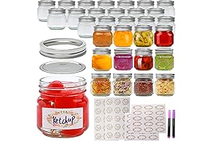 Small Glass Mason Jars 8 oz Jelly Jars with Lids 30 Pack