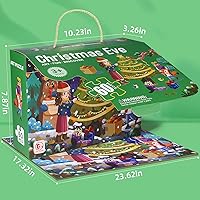 Vista 6 de Rompecabezas jumbo de suelo para niños de 3 a 5 años, juguetes de aprendizaje preescolar, 60 piezas, rompecabezas de Navidad de piso grande