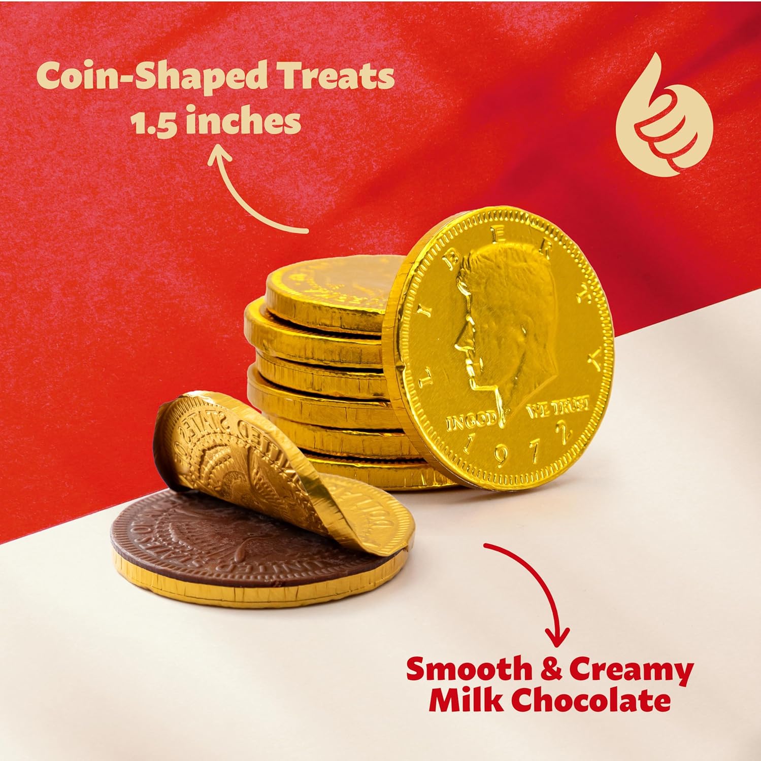 Chocolate Coins | 1.5-Pound Bag -125 Count | Bulk Chocolate Gold Coins for Holiday Gifts | Individually Wrapped Gold Candy for Gifting & Goodie Bags | St Patrick's Day Candy - Image 4