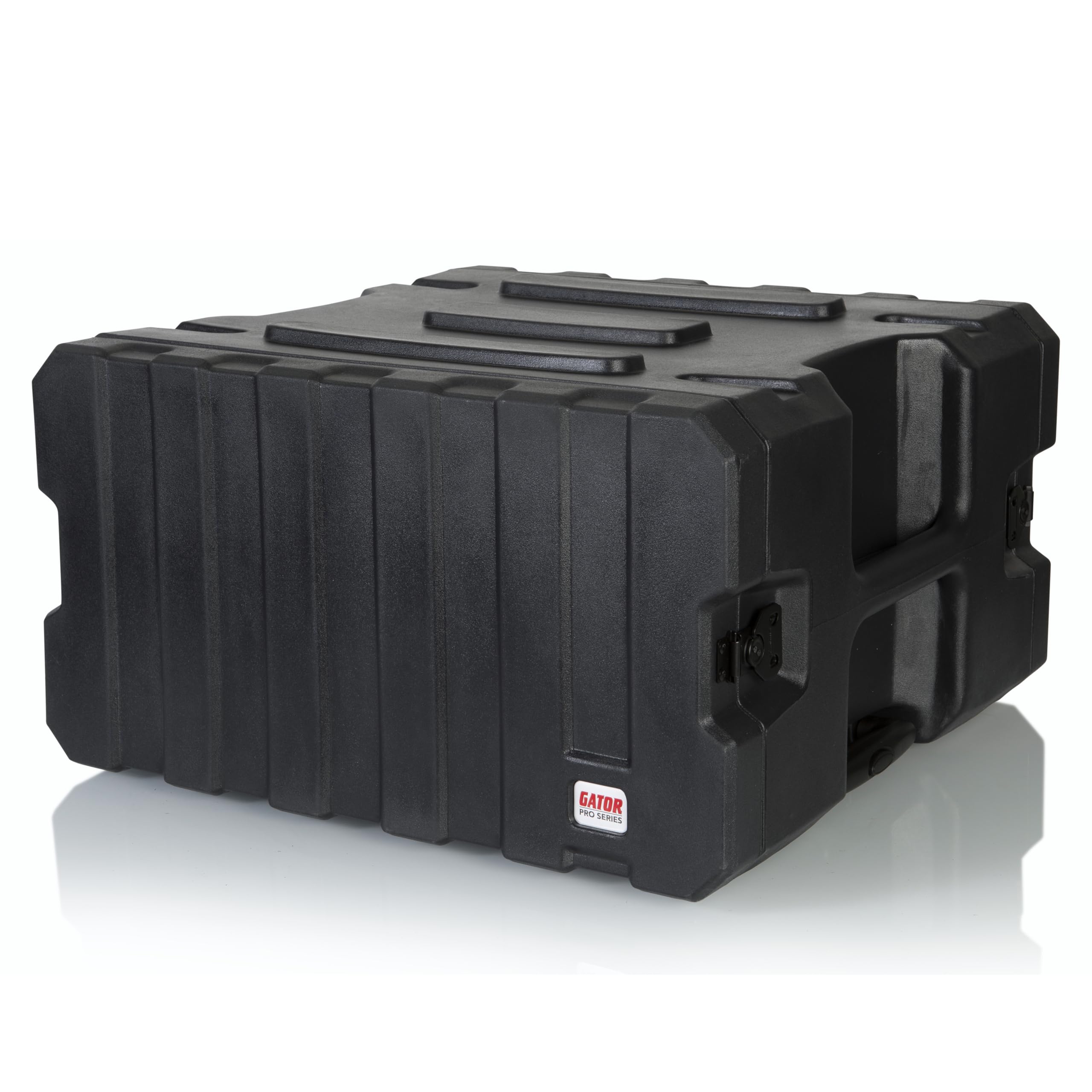 Gator Cases Pro Series Rotationally Molded 6U Rack Case mit 19" Tiefe, Tragegriff und versenkten Rollen (G-PROR-6U-19), Schwarz