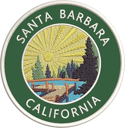 Miniatura 1 de Lake Dock  Santa Bárbara  California 3.5 pulgadas bordado DIY hierro o coser parches decorativos vacaciones aventura tema novedad apliques
