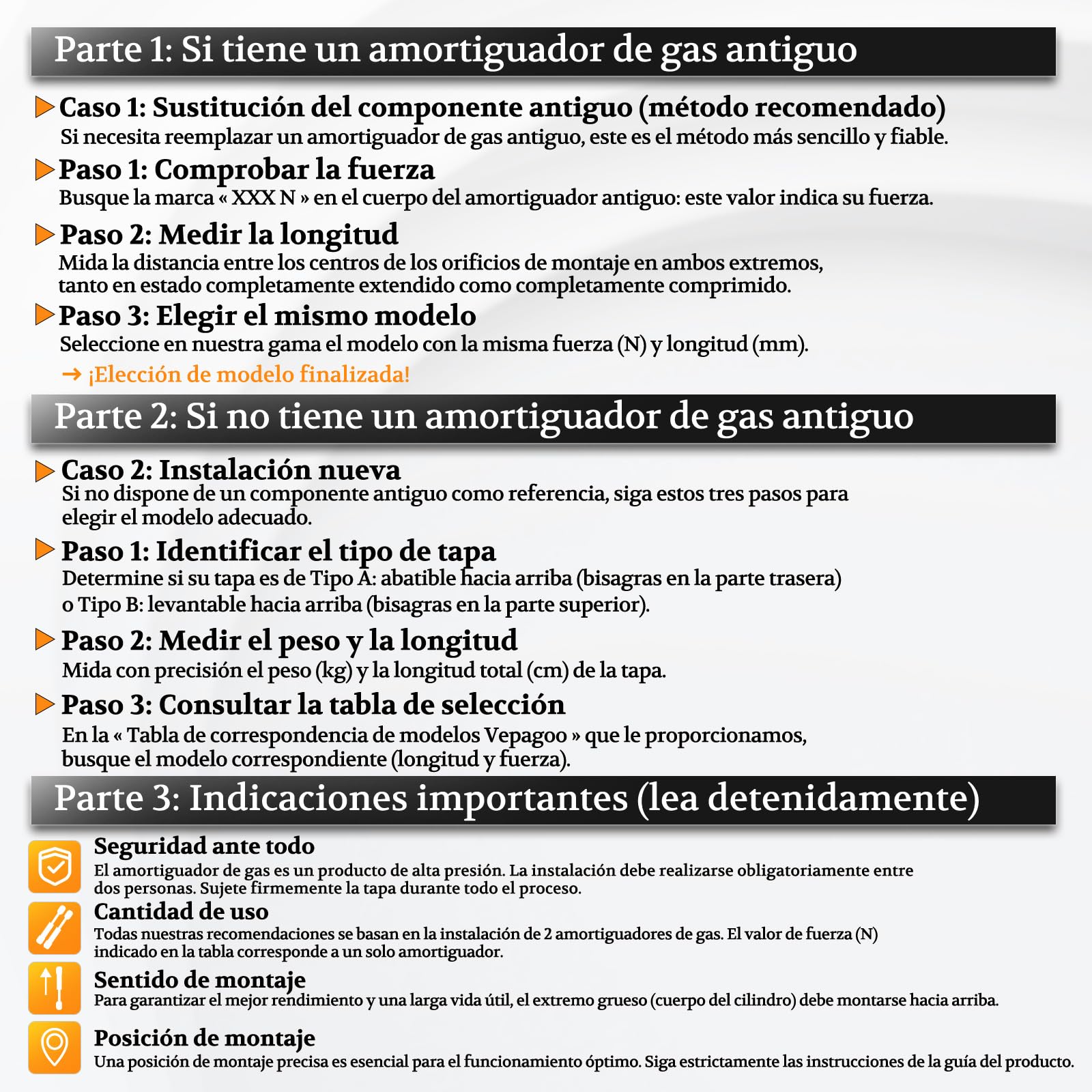 Resorte de Gas con Ojal 455MM 200N Muelle Hidráulico para Cama Abatible
