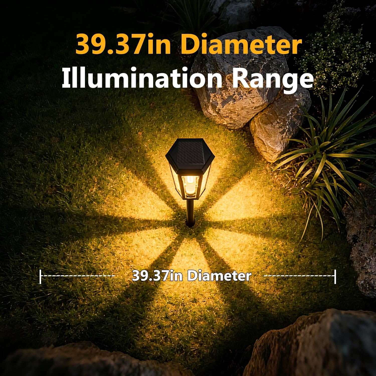 echosari 8 Pack Solar Pathway Lights Outdoor, Waterproof Solar Lights Outdoor, Auto On/Off, Long-Lasting Solar Powered Garden Lights Driveway Lights for Yard Path Landscape Walkway Lawn (Warm White)