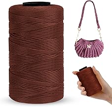 LEREATI Cordino per Borse Uncinetto Piatto Filo Macrame 1mm x 230m Macrame Corda Colorata Cordoncino per Borse a Uncinetto, Arazzo da Parete, Acchiappasogni, Fai da Te (Caffè Scuro)
