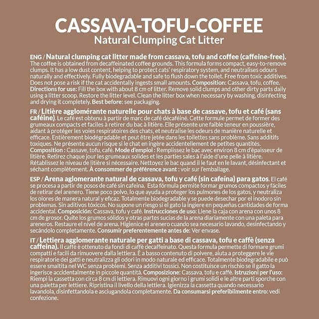 Foto 5 de 6 de Cassava + Tofu + Café - Cat Litter - 6L - Arquivet