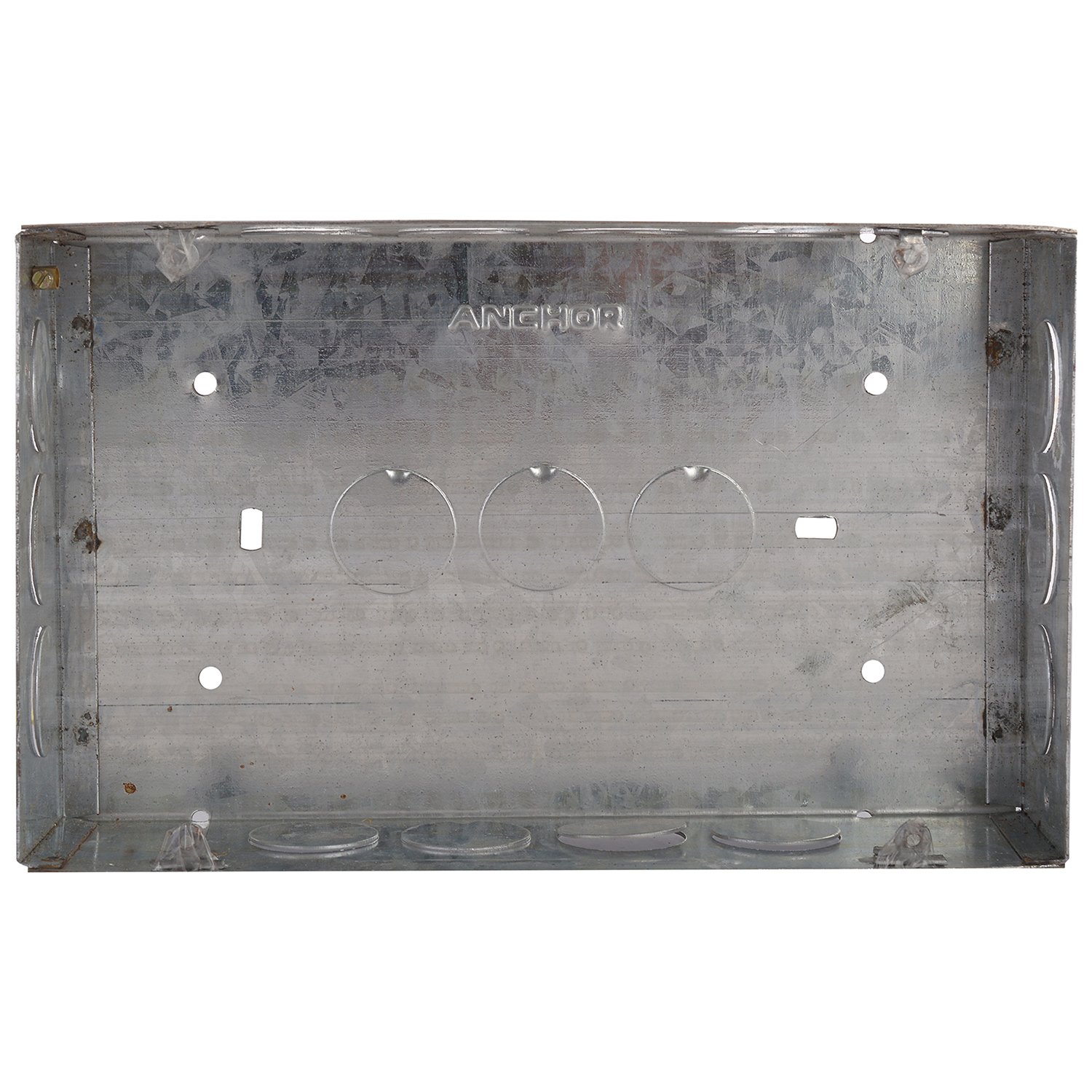 ANCHOR21736 Metal GI Box Roma 16 Module, Silver