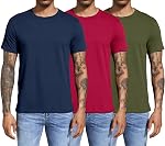 Boyzn Men's 3, 4 or 5 Pack Cotton T-Shirts, Short Sleeve Crewneck Sport Tees, Cotton Gym Workout Running Shirts for Men