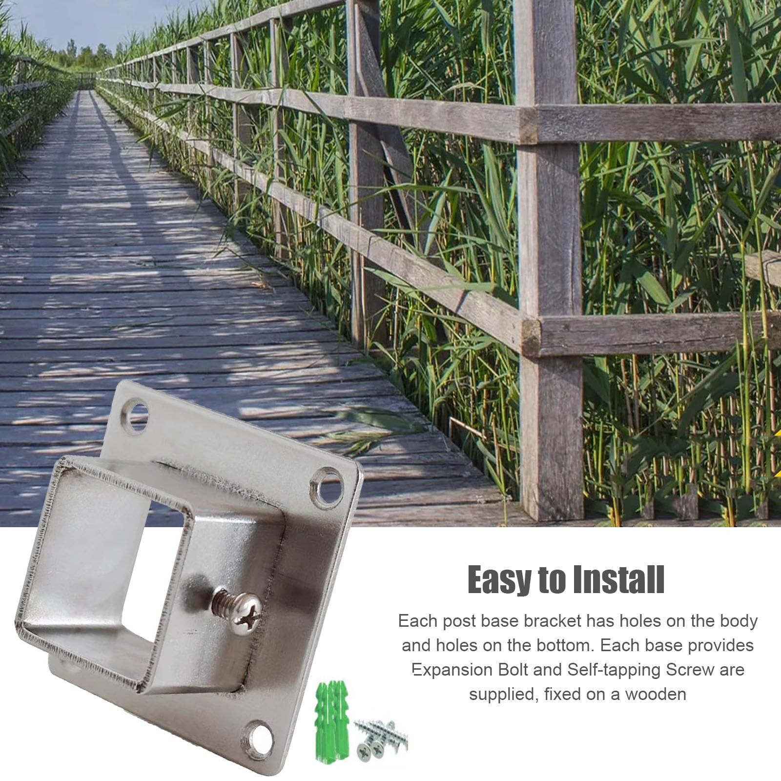 Base de poste resistente para barandilla de cubierta, anclaje de poste de madera para porche, cubierta, pasamanos, valla, puerta, pérgola