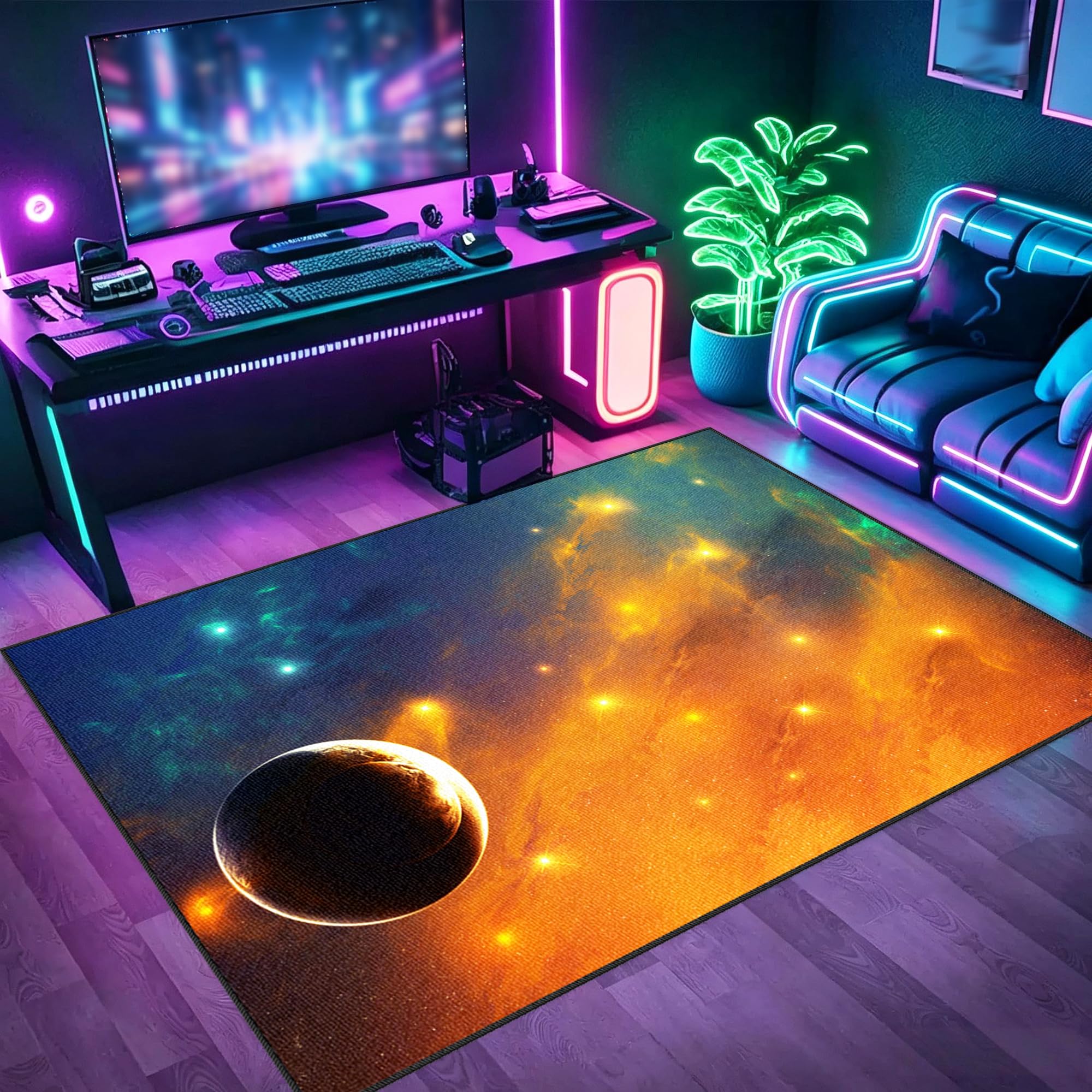 Tapis bureau gaming sol anti-bruit : tapis de jeu coloré 70x90cm pour chambre d'enfant