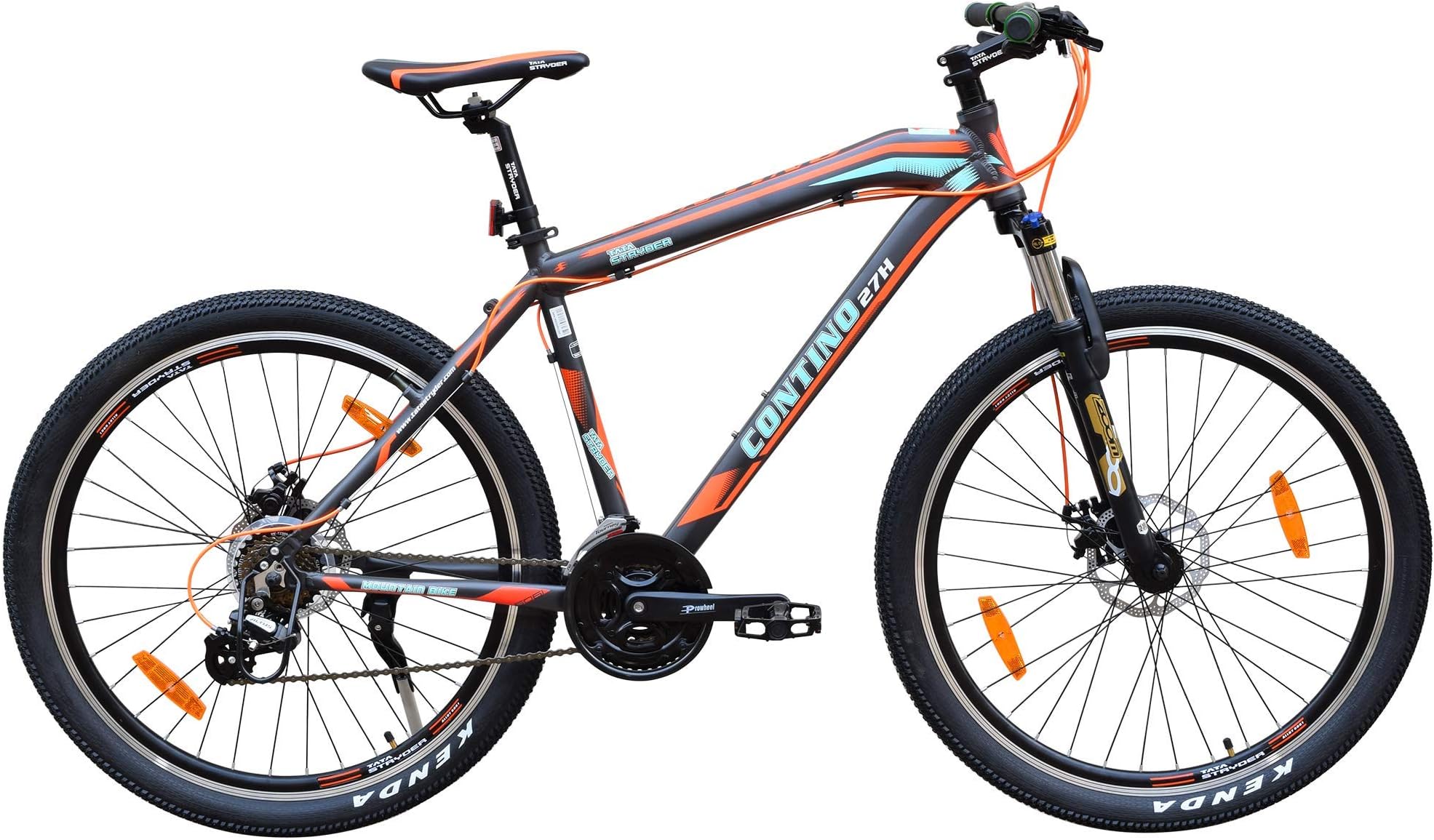 Cyclo India Stryder Model Contino 27 H Speed Bicycle Tyre Road Bike, Age Range 15 + Years Old, Person Height 5.5-6.5 Feet, Cycle, 27.5 Inches, Colour Matt Grey Orange, Semi Installed