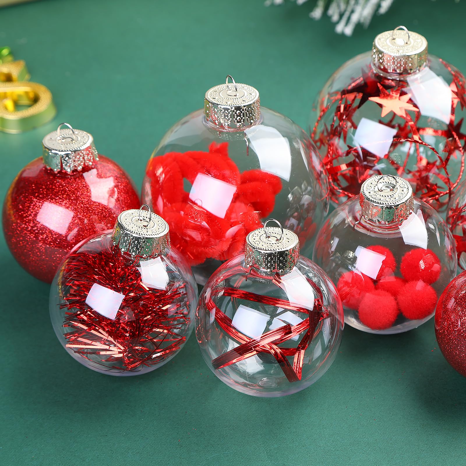 70 Weihnachtskugeln Set Schwarz-Weiß-Gold - Bruchsichere Baumdekoration Mit Aufhänger