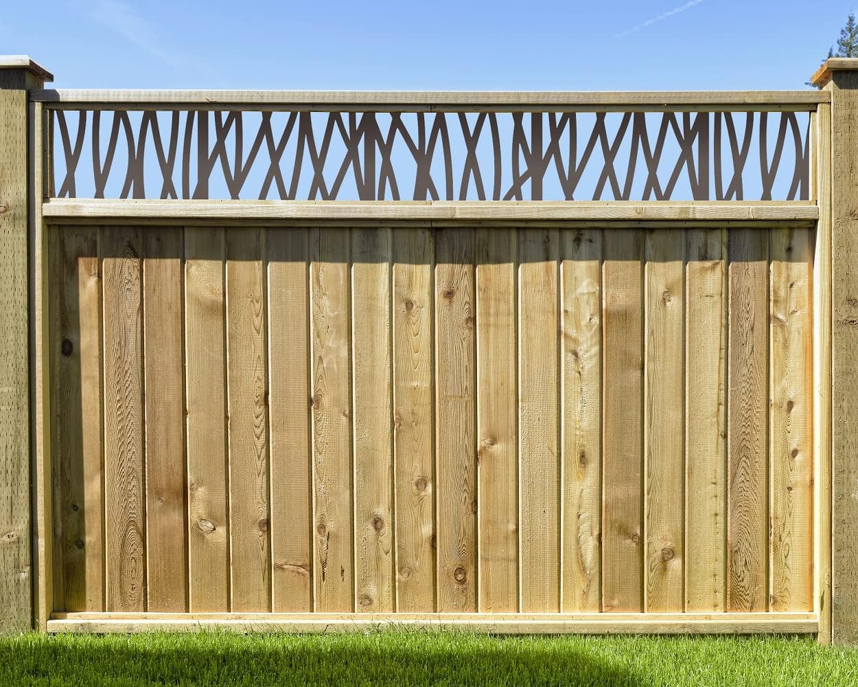 Wave Decorative Lattice, Privacy Screen, Deck Skirting, Multi-use Panel (2 ft. x 4 ft., Warmstone, 1)