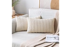 MIULEE Corduroy Decorative Throw Pillow Covers 12x20 Rectangle