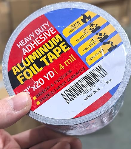Miniatura 2 de Cinta de papel de aluminio profesional de 3 pulgadas x 20 yardas, ahora más gruesa - 4 mil y pegamento mejorado, cinta HVAC resistente al calor,