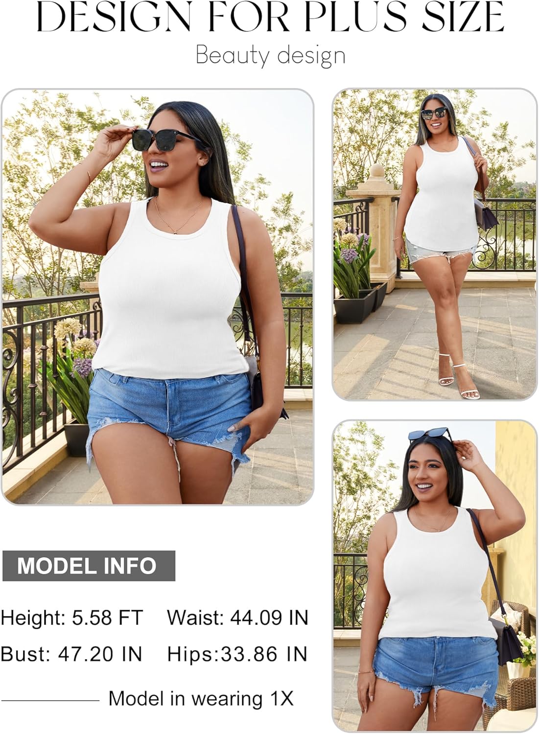 Chulianyouhuo Women’s Plus Size Tank Tops Summer Sleeveless Basic Cami Top Shirt Casual Knit Ribbed Racerback Blouse - Image 4