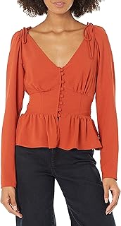 Rent The Runway Pre-Loved Button Front Peplum Top