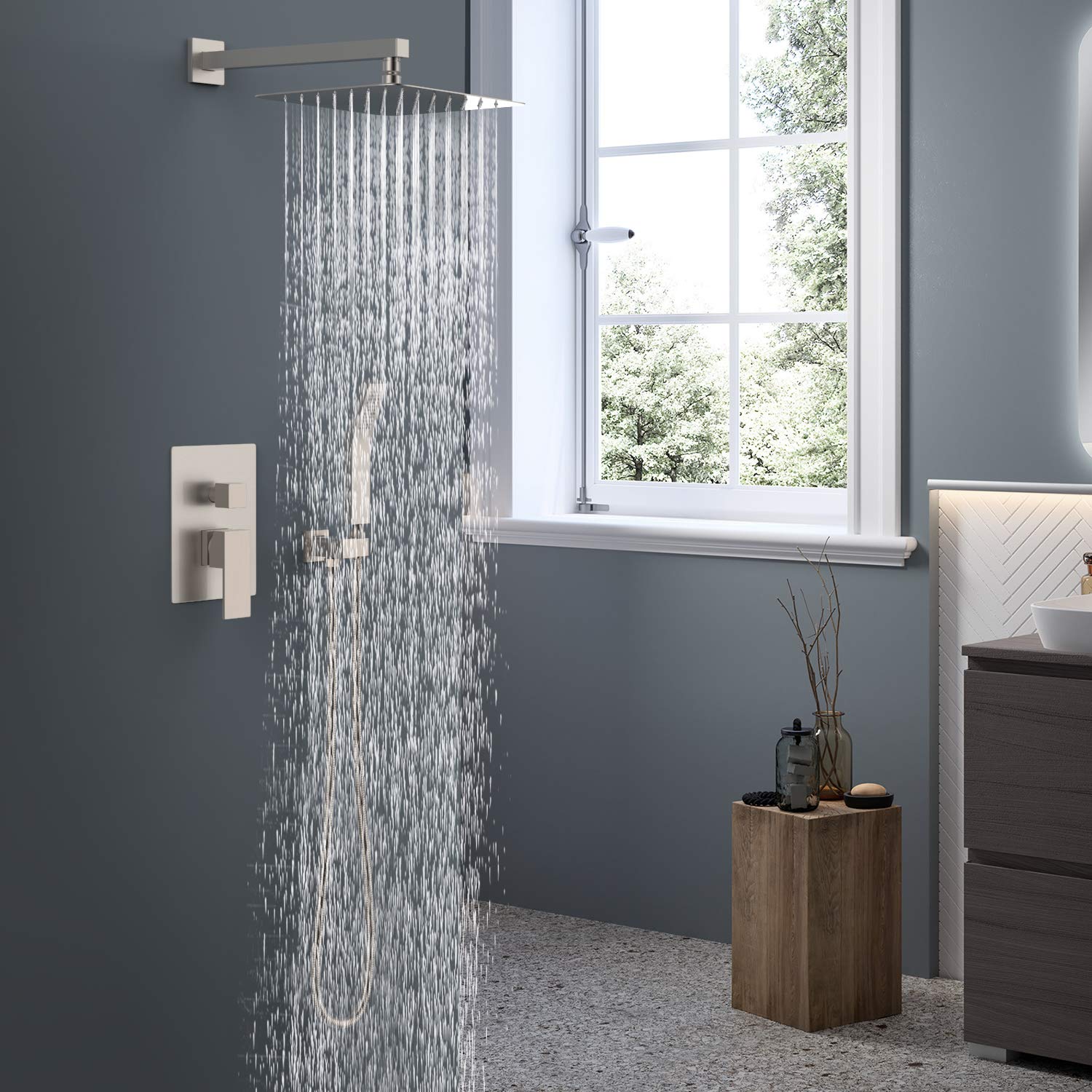 Suncleanse Duschsystem Mit Regenduschkopf & Druckausgleich – Wandmontage-Set In Chrom