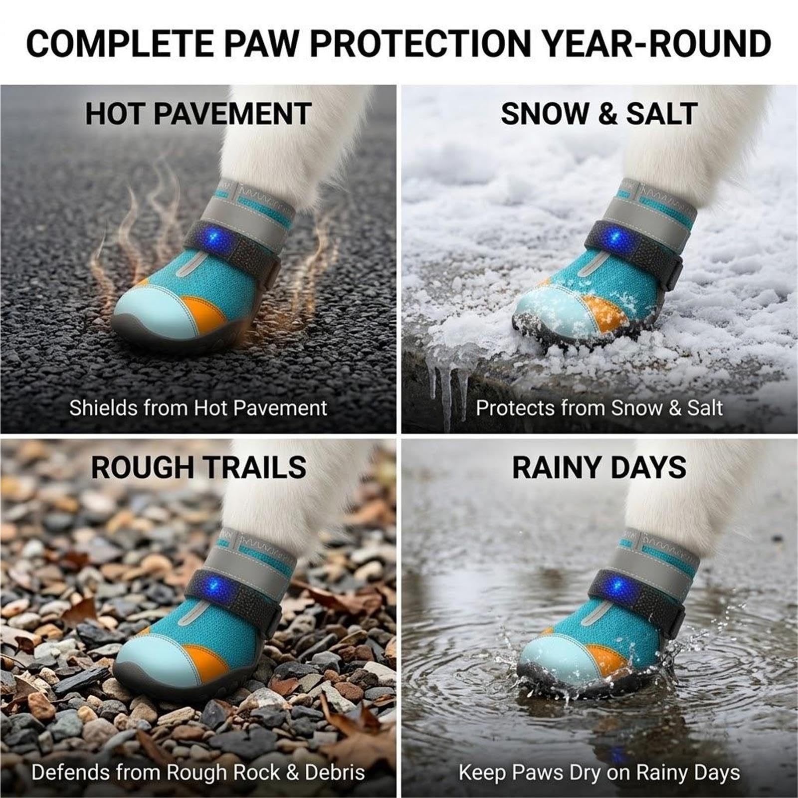 Leuchtende Hundeschuhe, Leuchtende Pfoten for Hunde – LED-Hundestiefel