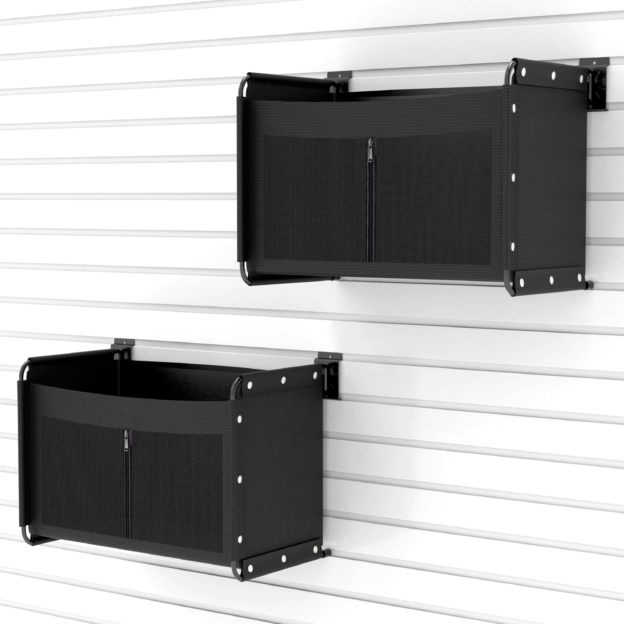 BFPeaky 2-PC Heavy Duty Slatwall Baskets, Slatwall Bags, Accessories for Slat Wall, Slatwall Storage, Baskets for Slatwall, 21.7"x12.8"x10.6" Size,