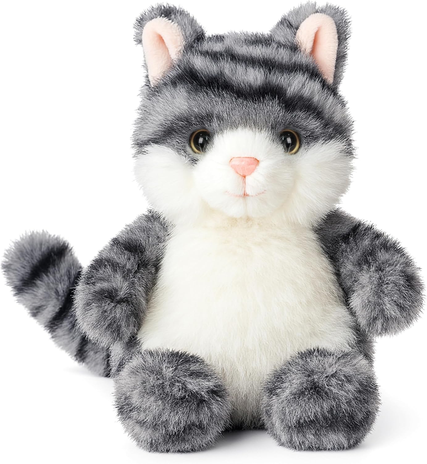 Cat Stuffed Animal Adorable Sitting Kitten Plush Soft Stress Relief Plush Toy Cute Birthday Gifts for Kids Adults,Gray