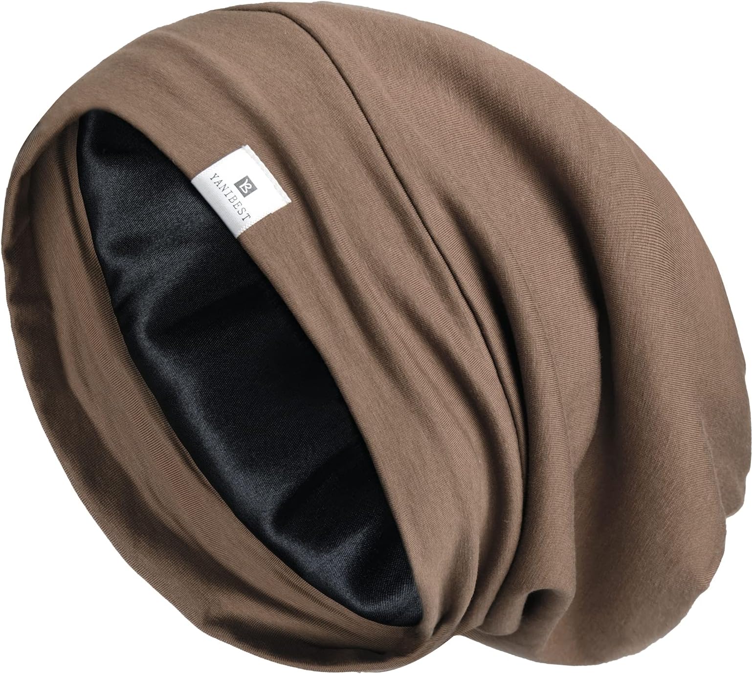 Extra Large Adjustable Satin Lined Slouchy Beanie Sleep Cap for Dry Hair and Curly Hair Stay on All Night 2019