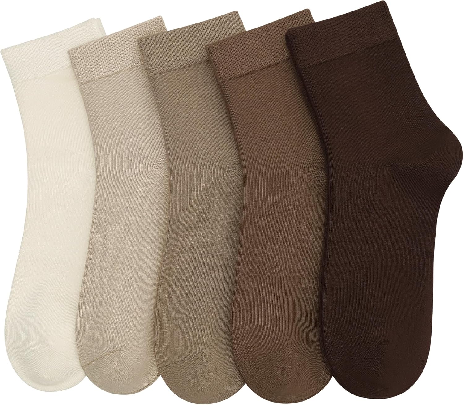 Women Thin Cotton Socks Comfort Breathable Soft Socks Above Ankle Crew Socks 5 Pairs