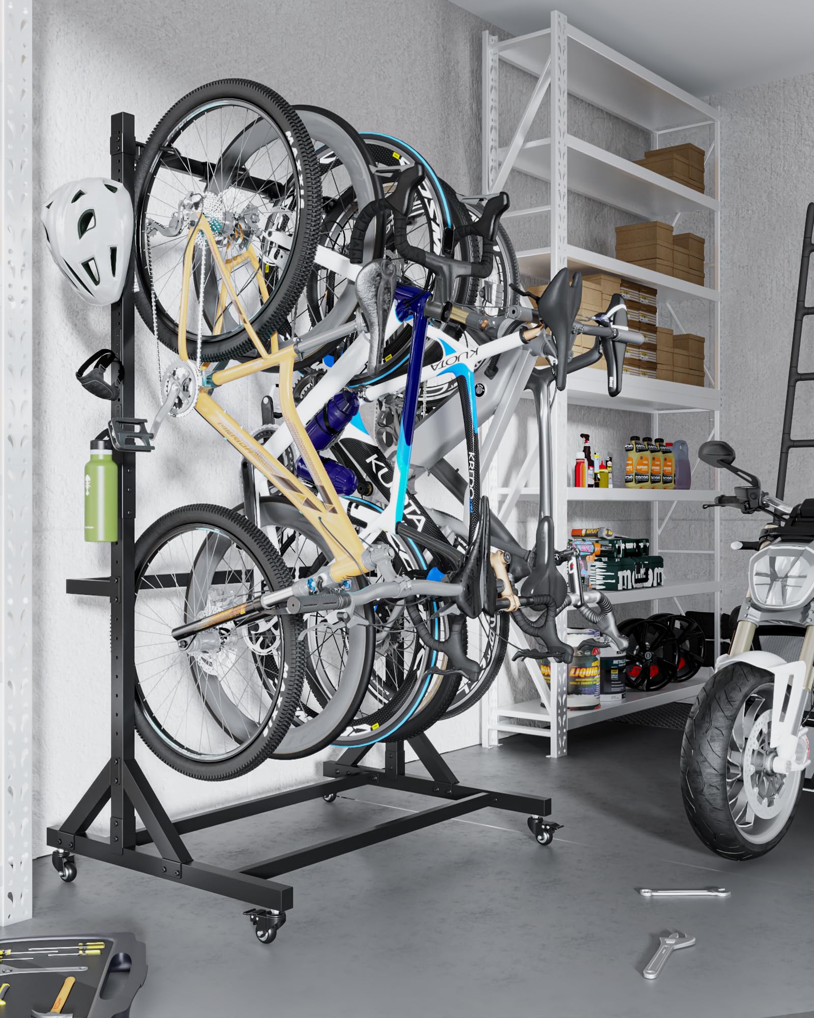 monTEK Portabicicletas Para 5 Bicicleta, Carga Máx 155 Kg