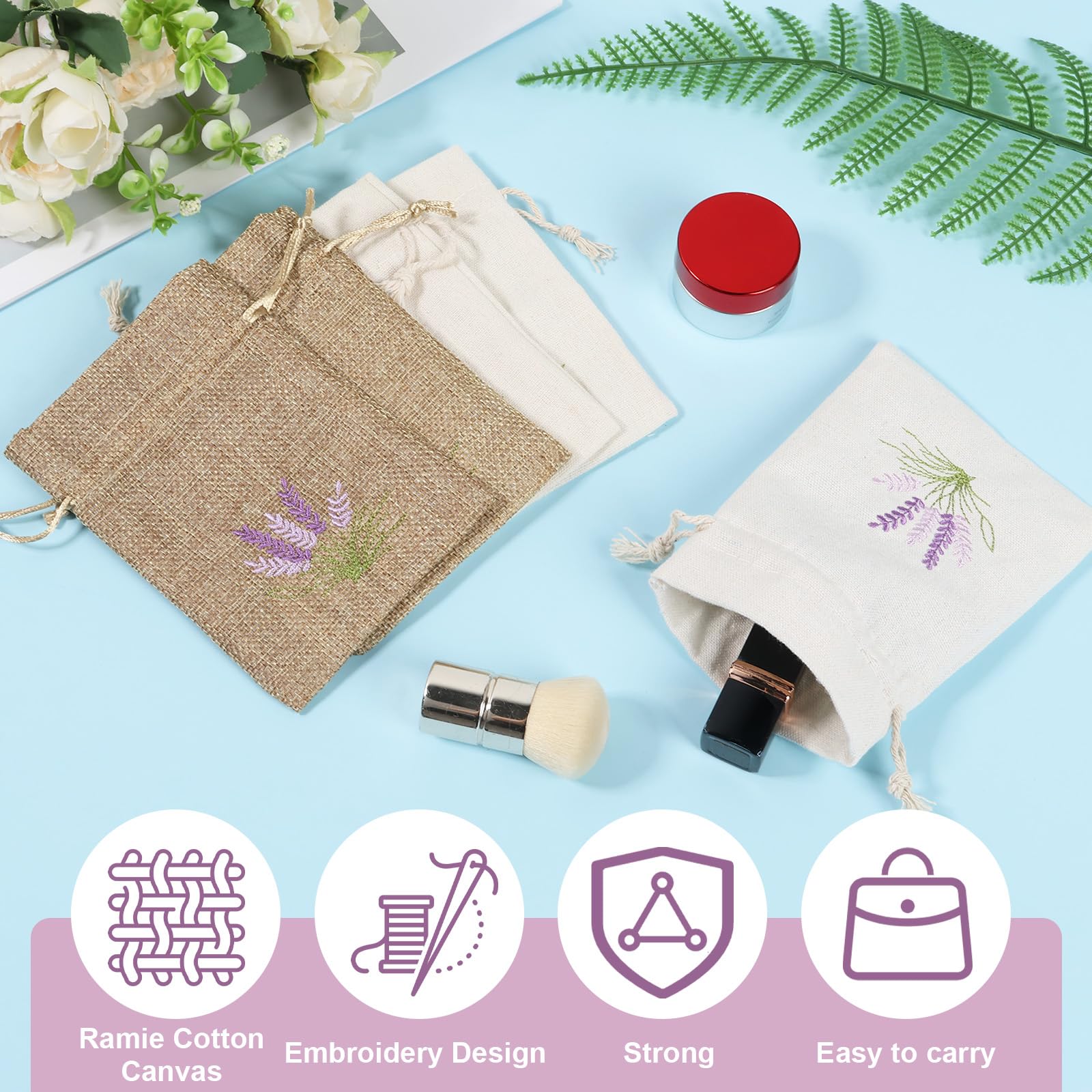 Lavender Pattern Bags, Lavender Pattern Sachet Bags, Lavender Pattern Scented Bags, Cotton Linen Lavender Pattern Bags for Lavender Spice Jewelry Crafts