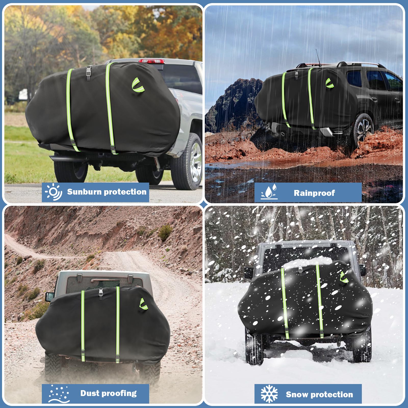 Funda para bicicleta para transporte de 2 bicicletas, 600D para 2 bicicletas en el portabicicletas trasero, impermeable y resistente al viento, para 2 bicicletas en enganche de viaje