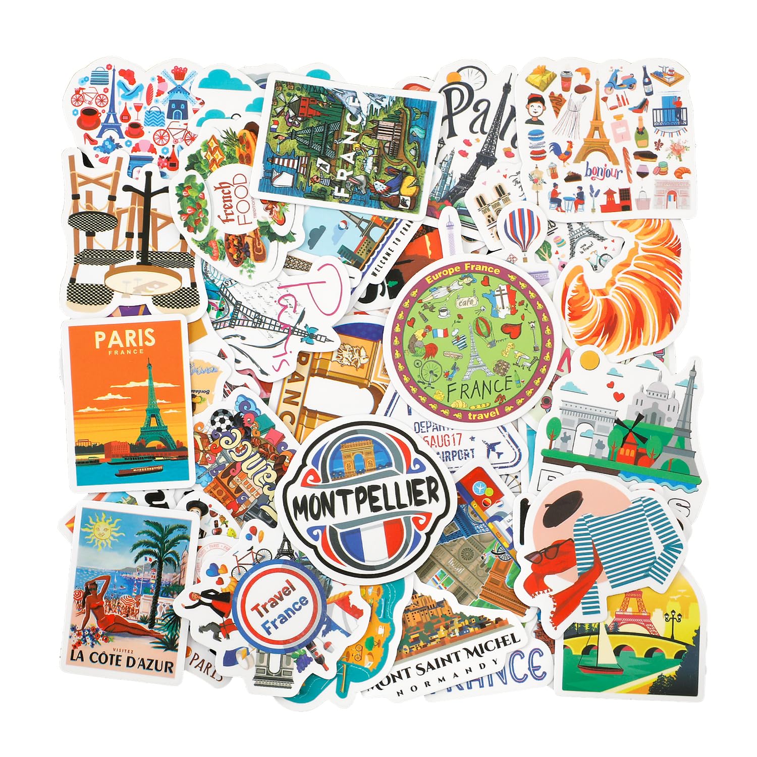 France Autocollants, 50pcs Français Paris Tour Eiffel