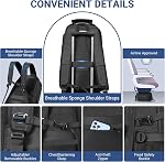 Sac à dos pour ordinateur portable de voyage avec compartiment de chaussures, Sac anti-eau résistant avec USB Port de recharge