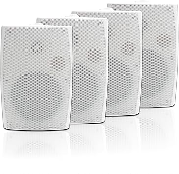 STUDIOFINIX 6.5 Inch Outdoor Speakers Wall-Mounted 800W - Waterproof and High-Performance Audio Solution for Indoor/Outdoor,Home,Patio,Garden,Backyard4 Passive Speakers Bundle/White