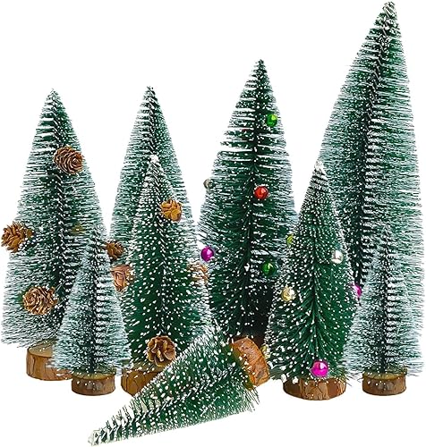 Miniatura 1 de Mini árbol de Navidad, pino artificial, árbol de Navidad, mesa de árbol de Navidad, árbol de Navidad con base de madera para decoración del hogar